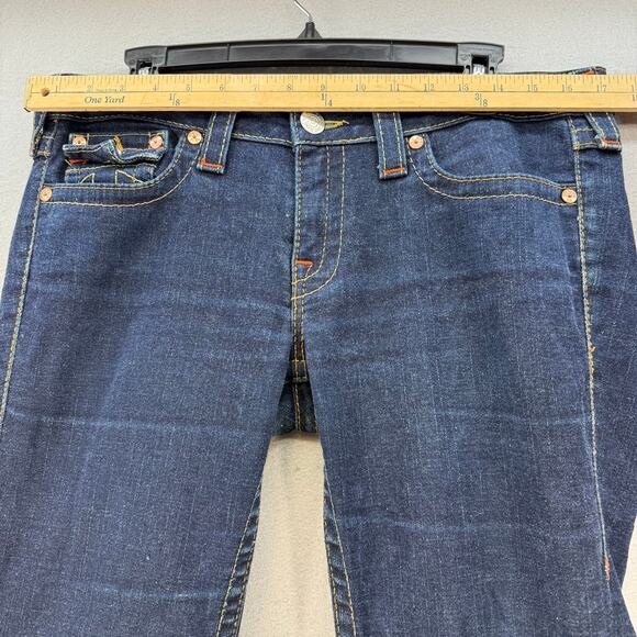 True Religion Jeans Womens 32 (14) Dark Blue Joey Flare Bell Bottom Hippie Jeans - Picture 10 of 14